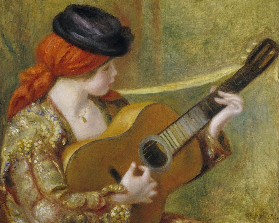 Young Spanish Woman With A Guitar (Jeune Espagnole Jouant De La Guitare) By Pierre Auguste Renoir Fine Art Print