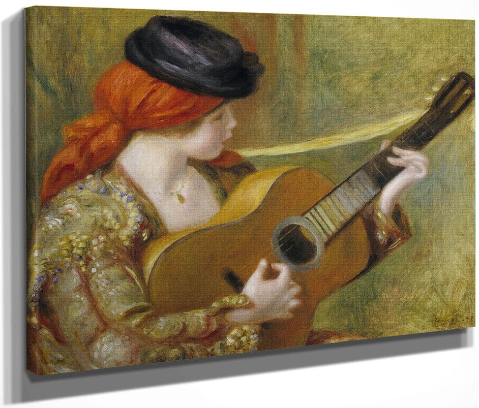 Young Spanish Woman With A Guitar (Jeune Espagnole Jouant De La Guitare) By Pierre Auguste Renoir Fine Art Print