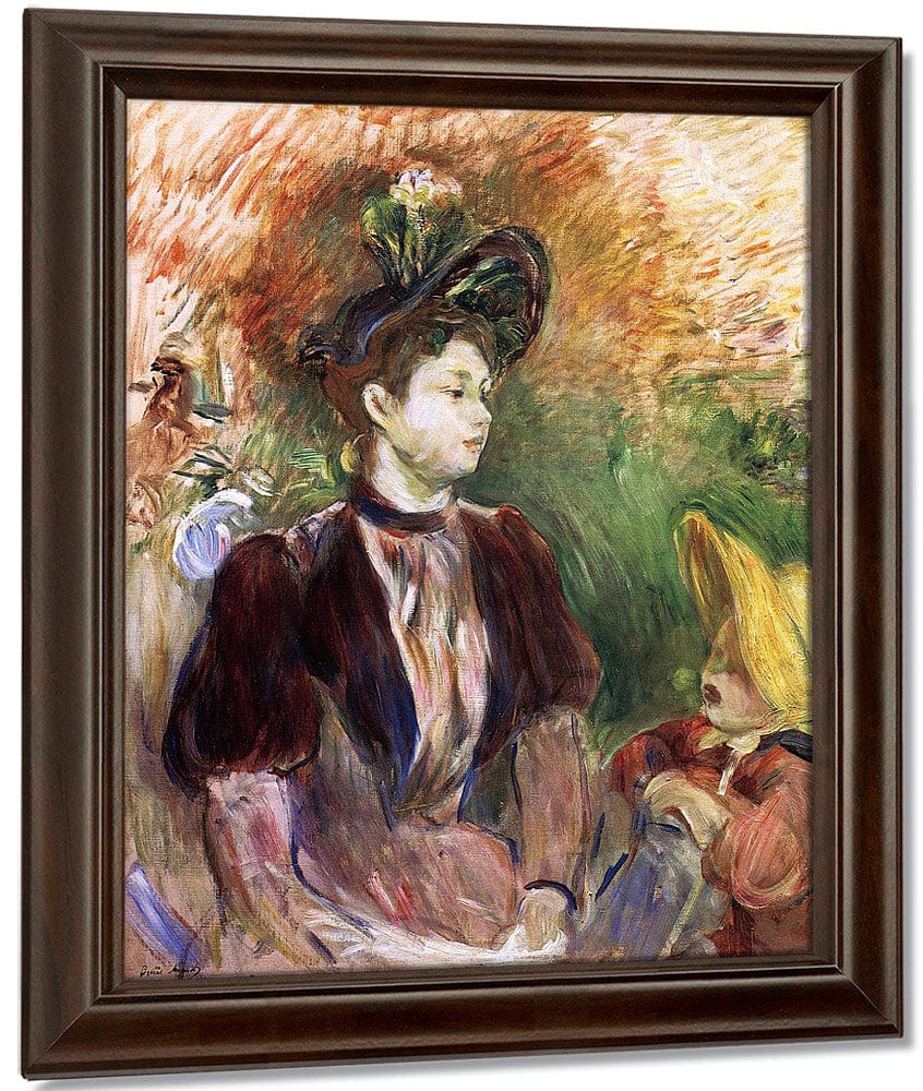 Young Woman And Child Avenue Du Bois 1876 Oil On Canvas 6096X5017Mm Private Collection By Berthe Morisot Fine Art Print