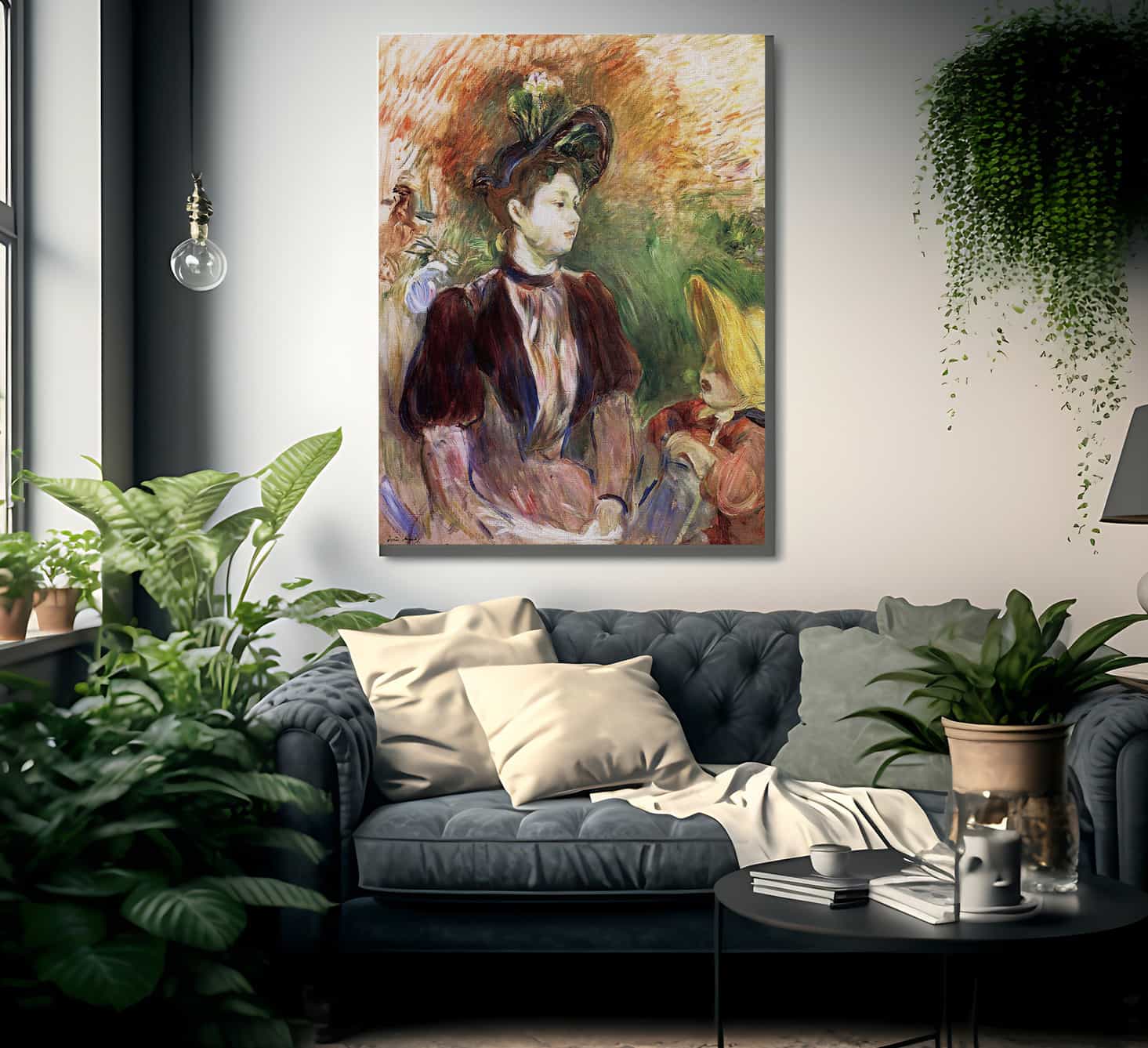 Young Woman And Child Avenue Du Bois 1876 Oil On Canvas 6096X5017Mm Private Collection By Berthe Morisot Fine Art Print
