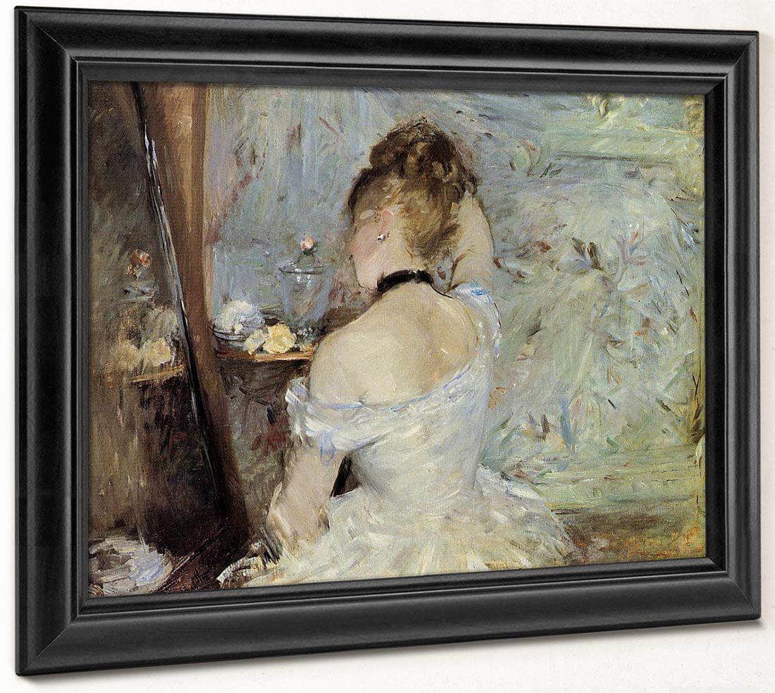 Young Woman At The Mirror 1880 Oil On Canvas 6030X8040Mm Art Institute Of Chicago By Berthe Morisot Fine Art Print