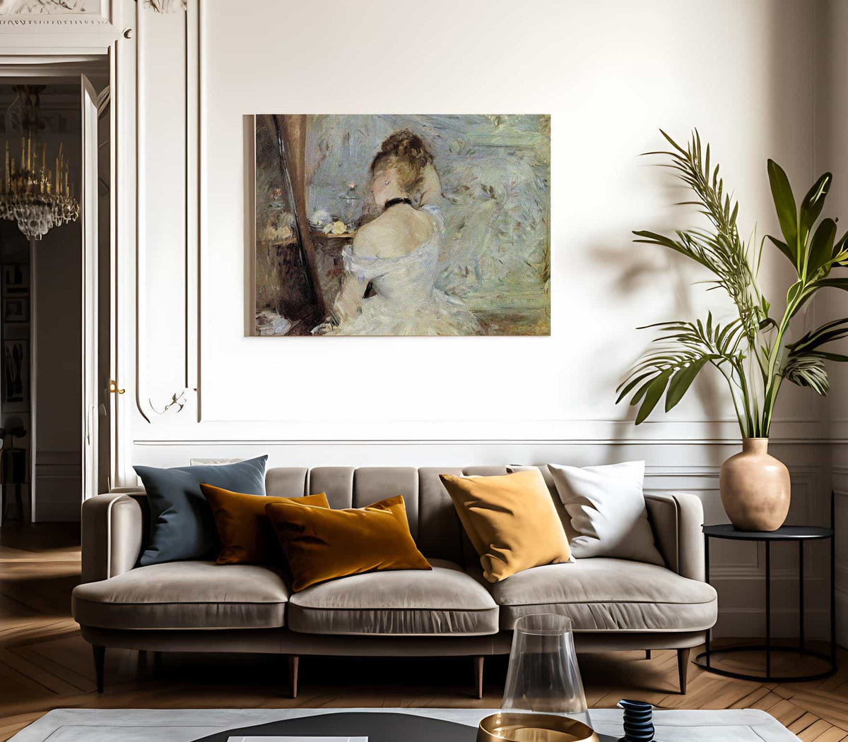 Young Woman At The Mirror 1880 Oil On Canvas 6030X8040Mm Art Institute Of Chicago By Berthe Morisot Fine Art Print