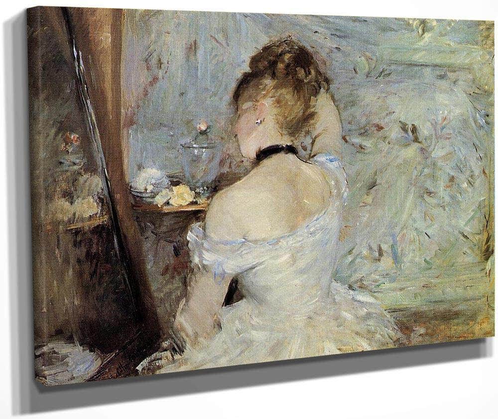 Young Woman At The Mirror 1880 Oil On Canvas 6030X8040Mm Art Institute Of Chicago By Berthe Morisot Fine Art Print