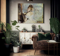 Young Woman At The Mirror 1880 Oil On Canvas 6030X8040Mm Art Institute Of Chicago By Berthe Morisot Fine Art Print