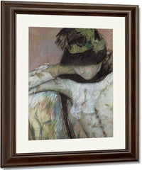 Young Woman In A Black And Green Bonnet, Looking Down By Mary Cassatt Fine Art Print
