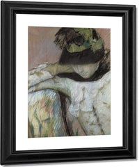 Young Woman In A Black And Green Bonnet, Looking Down By Mary Cassatt Fine Art Print