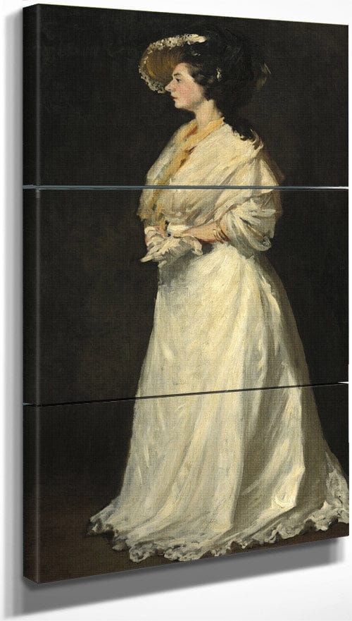 Young Woman In White By Robert Henri Fine Art Print