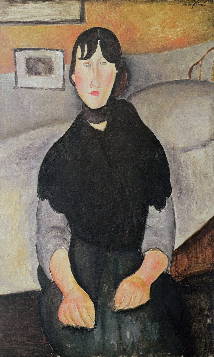 Young Woman Of The People (Oil On Canvas) By Amedeo Modigliani Fine Art Print