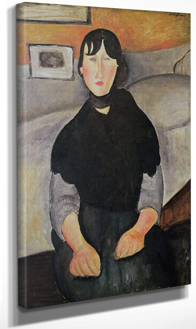 Young Woman Of The People (Oil On Canvas) By Amedeo Modigliani Fine Art Print
