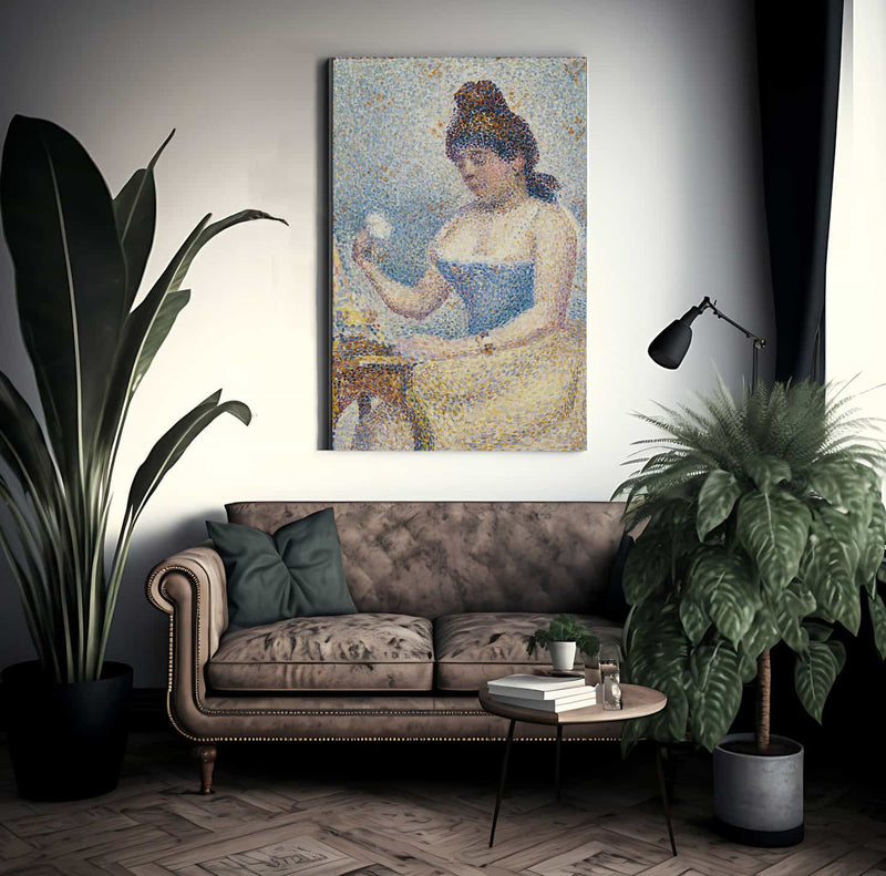 Young Woman Powdering Herself By Georges Pierre Seurat Fine Art Print