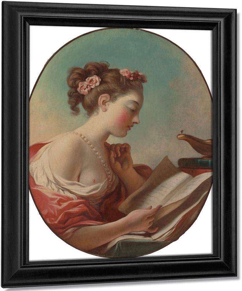 Young Woman Reading By Jean Honore Fragonard Fine Art Print