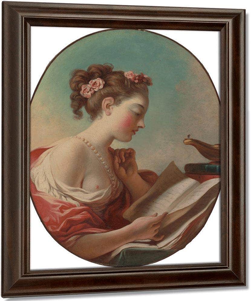 Young Woman Reading By Jean Honore Fragonard Fine Art Print