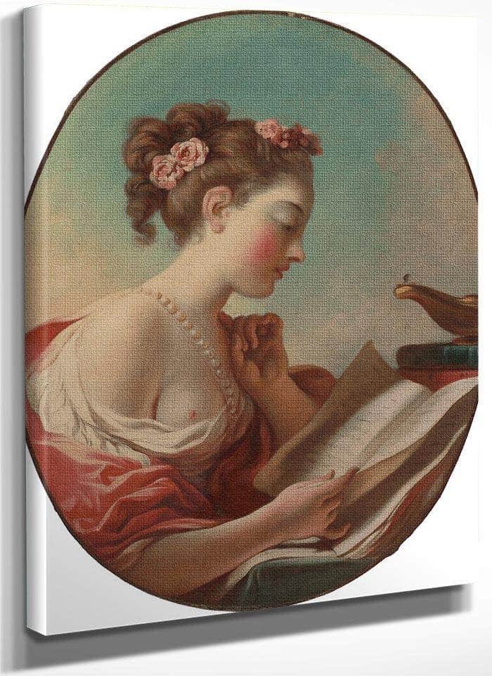 Young Woman Reading By Jean Honore Fragonard Fine Art Print