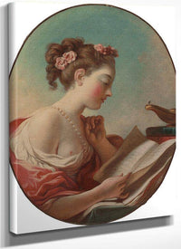 Young Woman Reading By Jean Honore Fragonard Fine Art Print