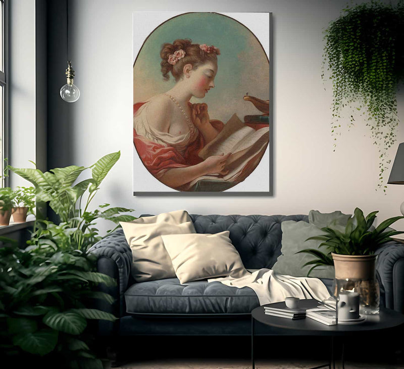 Young Woman Reading By Jean Honore Fragonard Fine Art Print