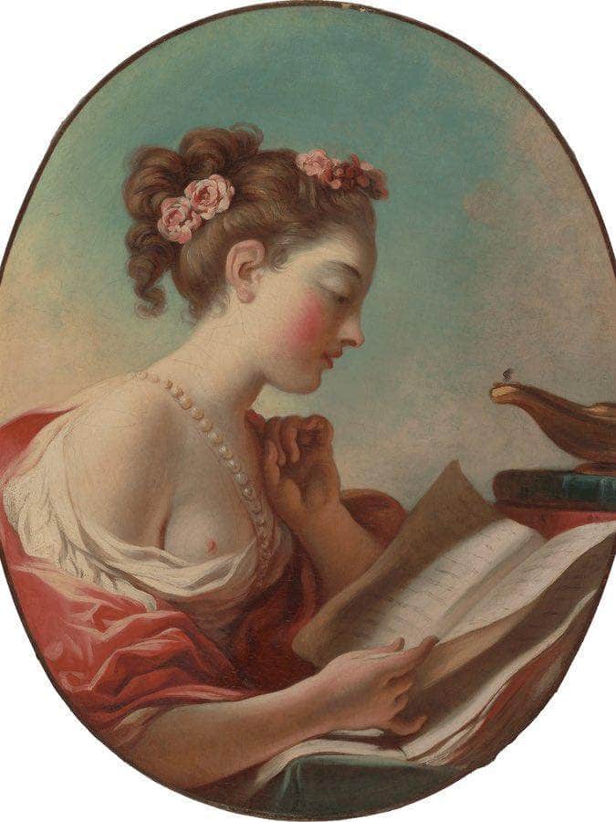Young Woman Reading By Jean Honore Fragonard Fine Art Print