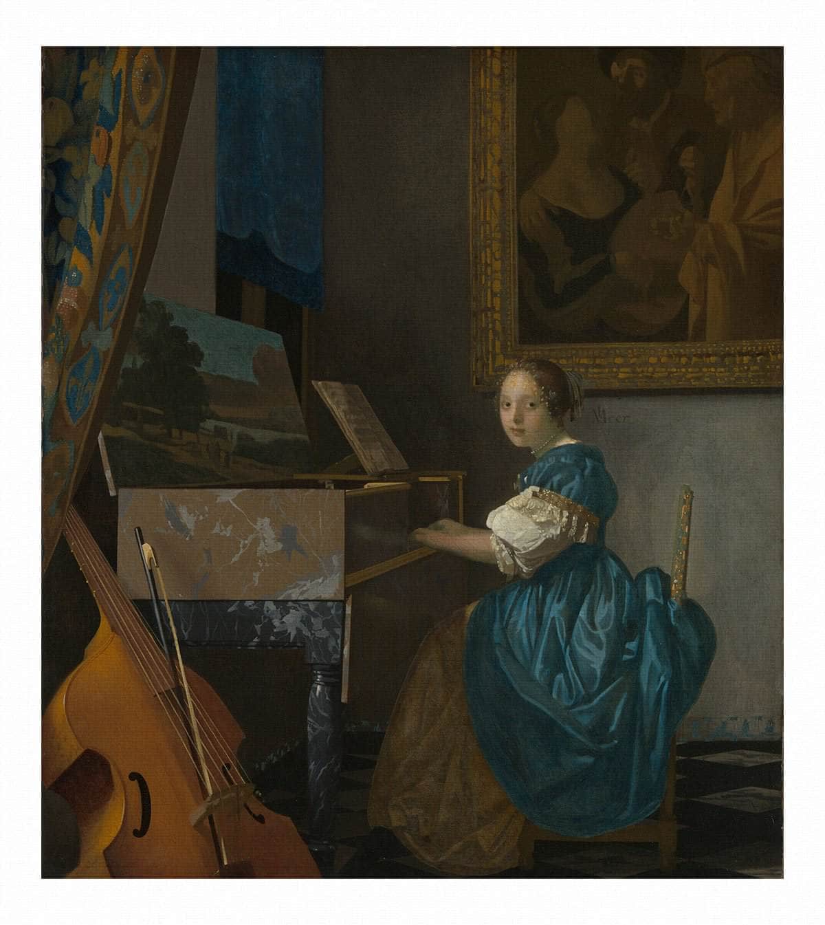 Young Woman Seated At A Virginal 1672 by Johannes Vermeer Fine Art Print