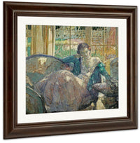 Young Woman Seated On Sofa By Richard Edward Miller Fine Art Print