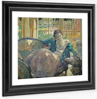 Young Woman Seated On Sofa By Richard Edward Miller Fine Art Print
