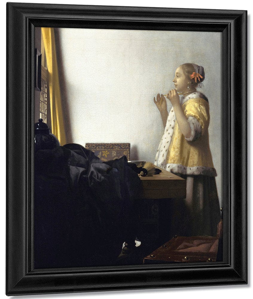 Young Woman With A Pearl Necklace By Johannes Vermeer Fine Art Print