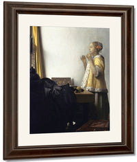 Young Woman With A Pearl Necklace By Johannes Vermeer Fine Art Print