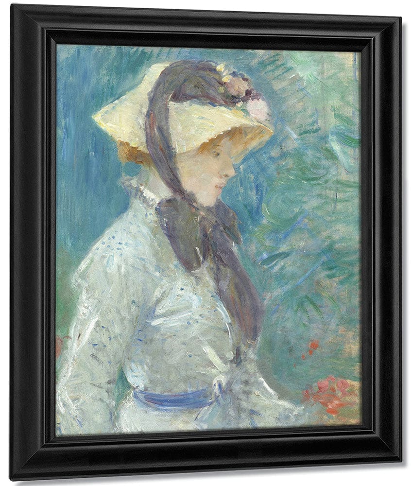 Young Woman With A Straw Hat By Berthe Morisot Fine Art Print