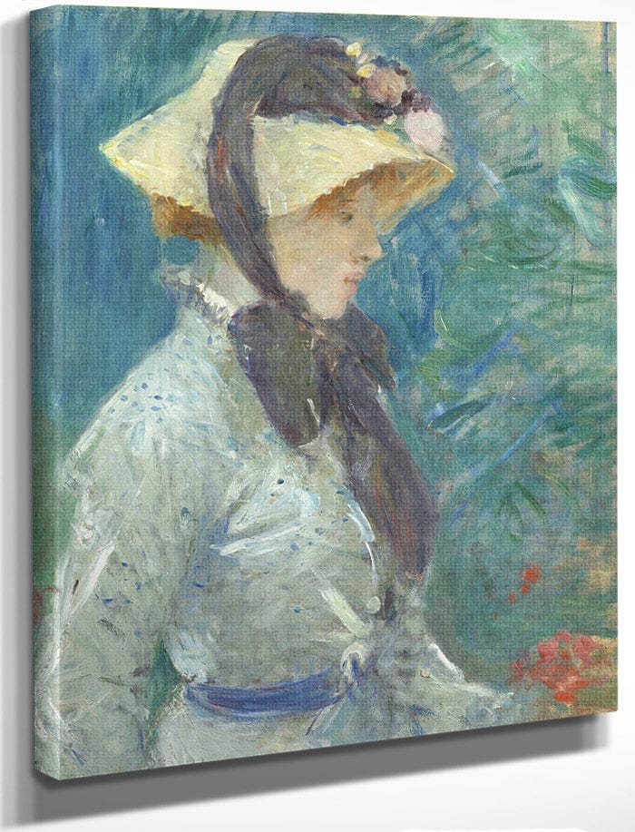 Young Woman With A Straw Hat By Berthe Morisot Fine Art Print