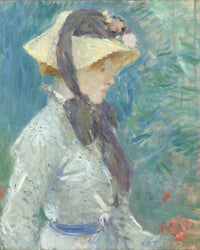Young Woman With A Straw Hat By Berthe Morisot Fine Art Print