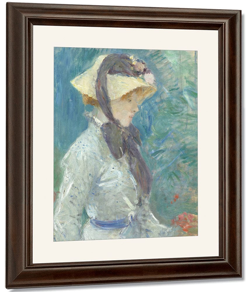 Young Woman With A Straw Hat By Berthe Morisot Fine Art Print