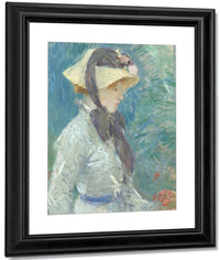 Young Woman With A Straw Hat By Berthe Morisot Fine Art Print