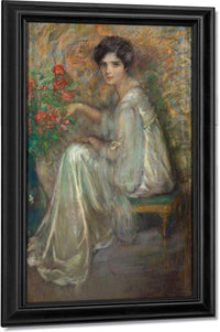 Young Woman With Roses By Alice Pike Barney Fine Art Print