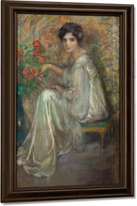 Young Woman With Roses By Alice Pike Barney Fine Art Print