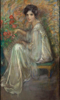 Young Woman With Roses By Alice Pike Barney Fine Art Print