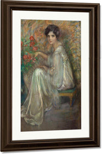 Young Woman With Roses By Alice Pike Barney Fine Art Print