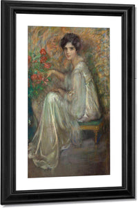 Young Woman With Roses By Alice Pike Barney Fine Art Print