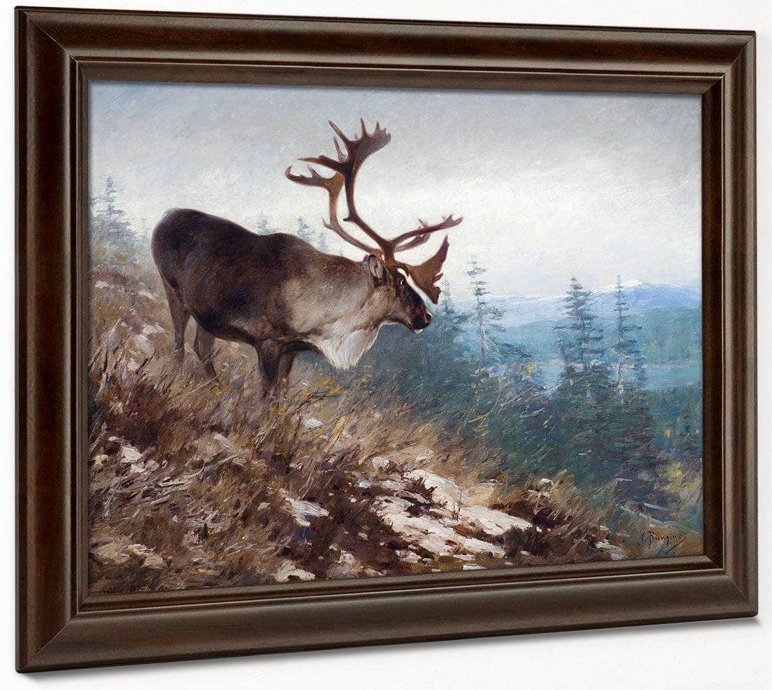 Yukon King Caribou By Carl Rungius Fine Art Print