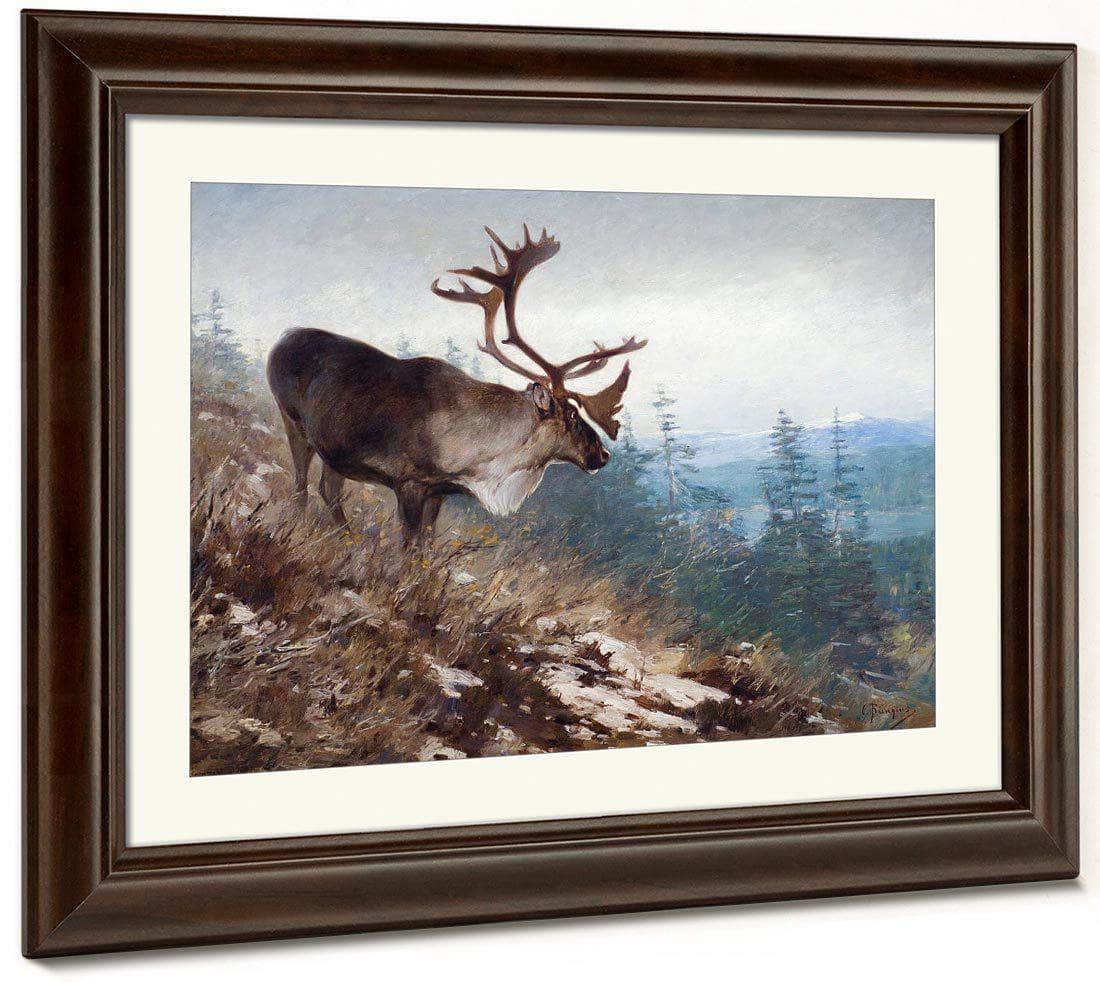 Yukon King Caribou By Carl Rungius Fine Art Print