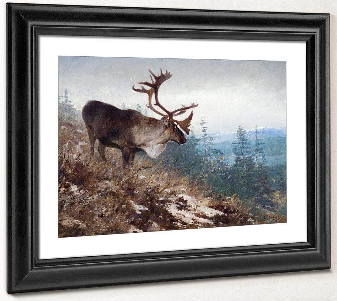 Yukon King Caribou By Carl Rungius Fine Art Print