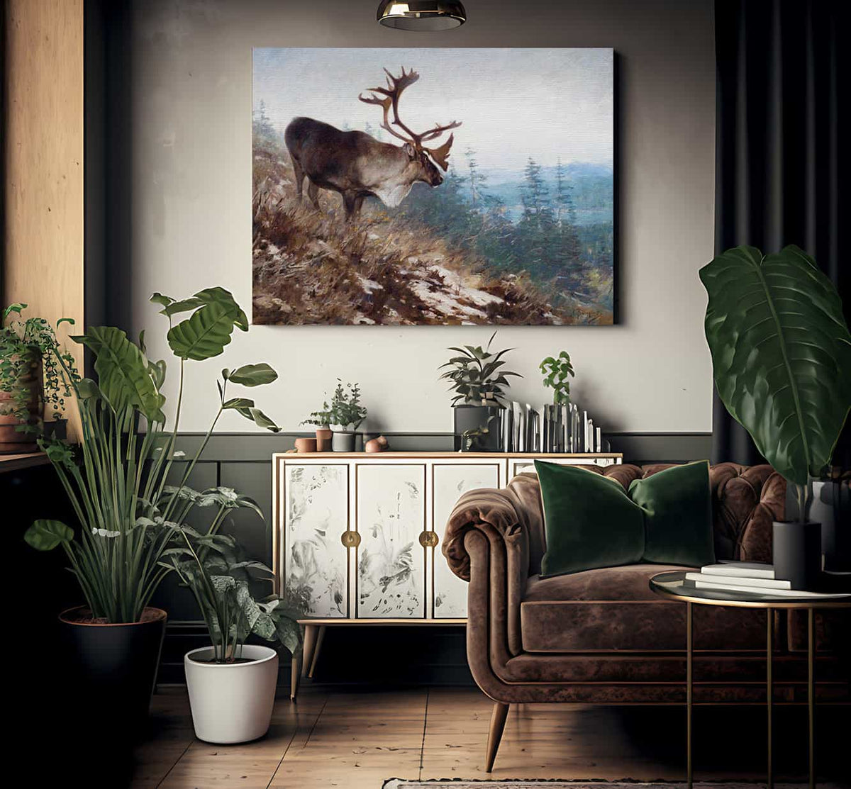 Yukon King Caribou By Carl Rungius Fine Art Print
