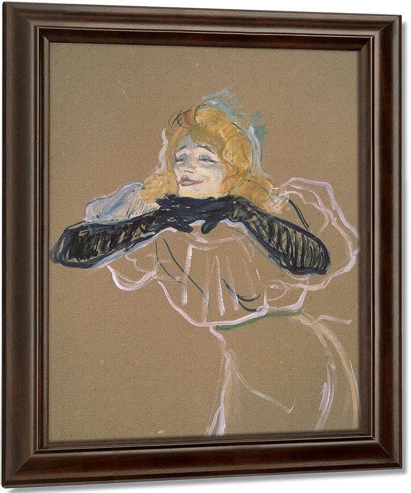 Yvette Guilbert (1867 1944) Singing 'Linger, Longer, Loo' By Henri Marie Raymond De Toulouse Lautrec Monfa Fine Art Print