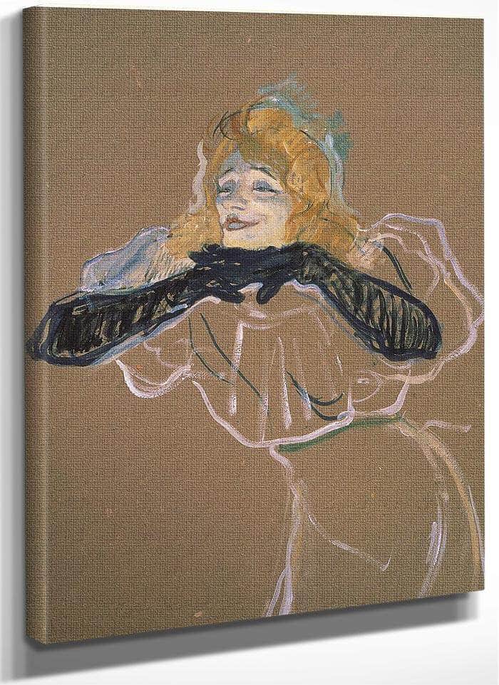 Yvette Guilbert (1867 1944) Singing 'Linger, Longer, Loo' By Henri Marie Raymond De Toulouse Lautrec Monfa Fine Art Print