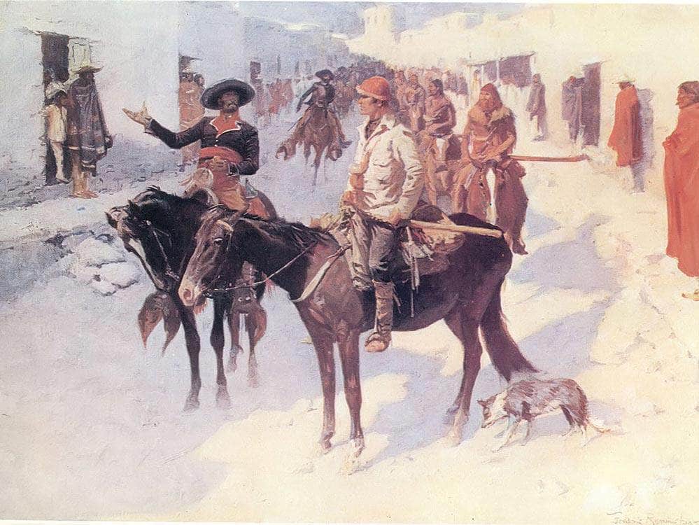 Zebulon Pike Entering Santa Fe By Frederic Remington Fine Art Print