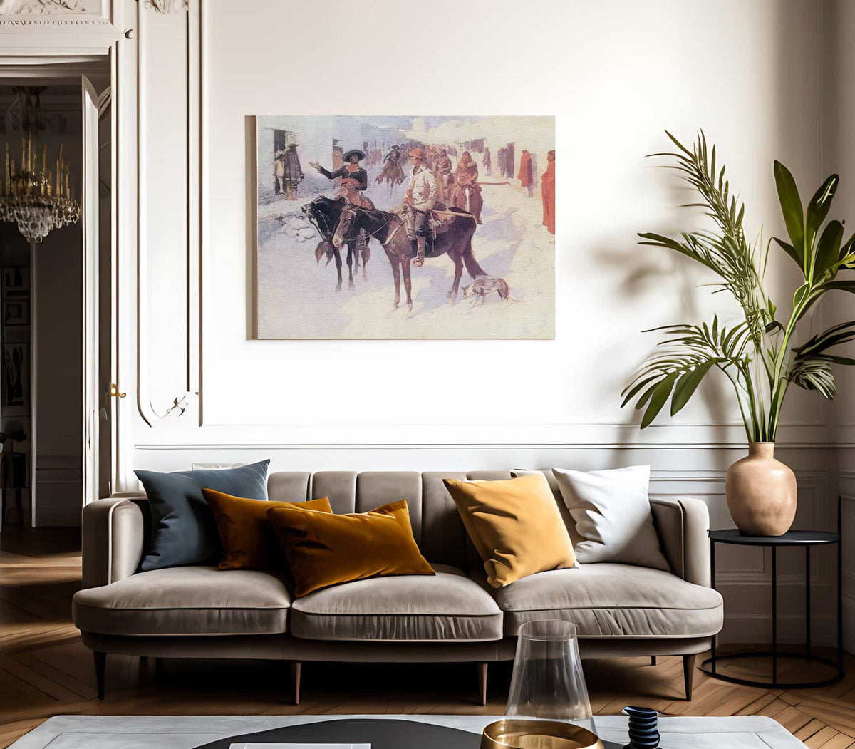 Zebulon Pike Entering Santa Fe By Frederic Remington Fine Art Print