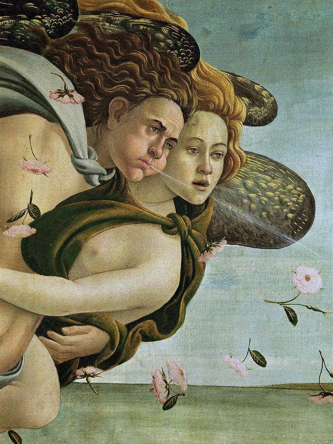 Zephyr And Chloris Detail From The Birth Of Venus By Sandro Botticelli Fine Art Print