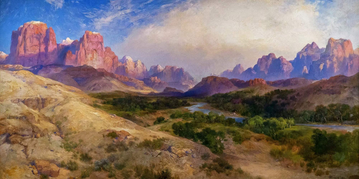 Zion Valley, South Utah Painting Thomas Moran Canvas Art Fine Art Print