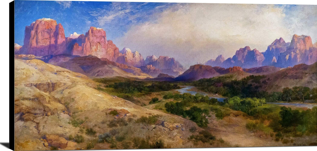 Zion Valley, South Utah Painting Thomas Moran Canvas Art Fine Art Print