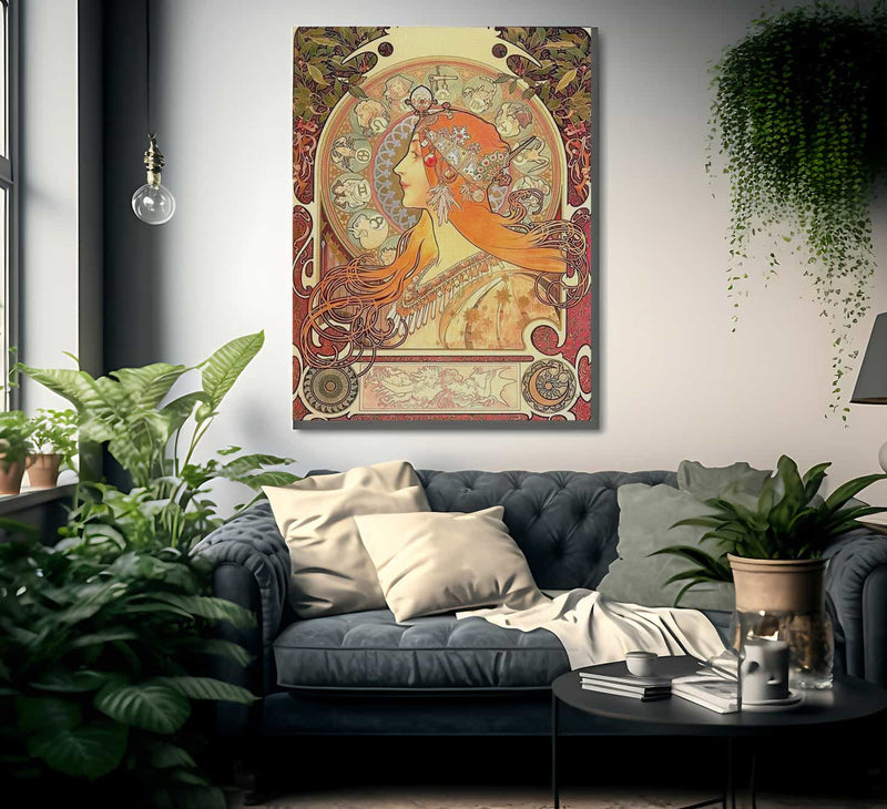 Zodiac By Alphonse Mucha Fine Art Print