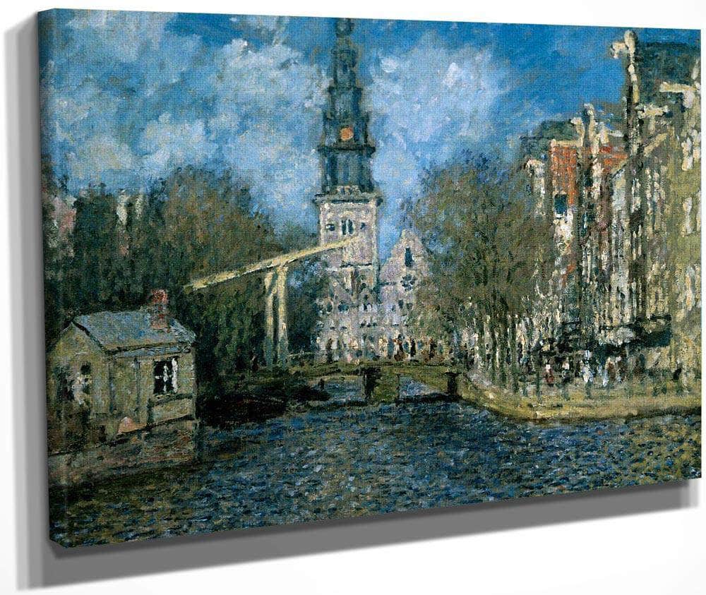 Zuiderkerk At Amsterdam Looking Up The Groenburgwal By Monet Claude Fine Art Print