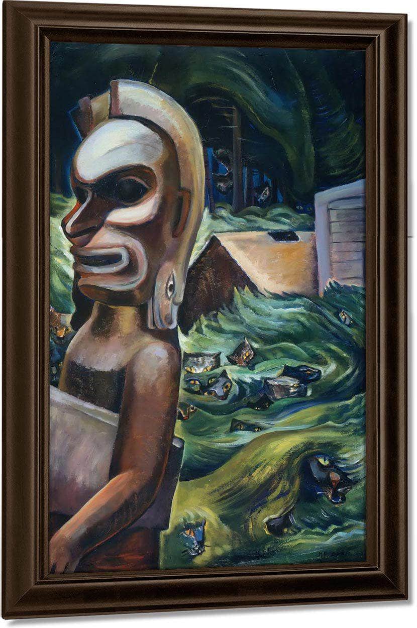 Zunoqua Of By The By Cat By Village By Emily Carr Fine Art Print