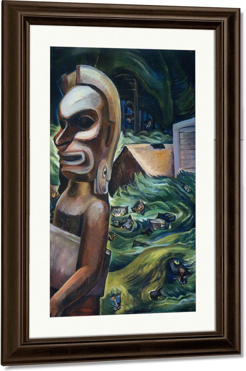 Zunoqua Of By The By Cat By Village By Emily Carr Fine Art Print